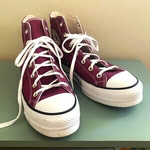 EUC Converse Chuck Taylor All-Star Lift Platform Women's Size 10 in Berry